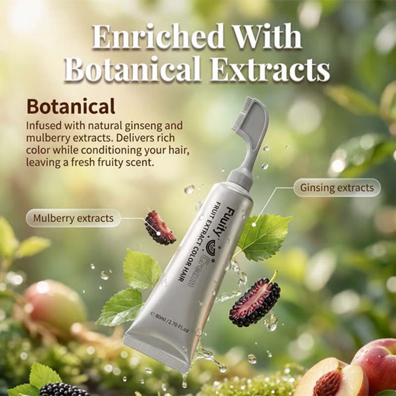 ⏳🔥Last Day-Buy 1 Get 1 Free🔥⏰Botanical Fruit Essence Hair Color Cream – Full Gray Coverage, Nourishing Care & Fuller-Looking Hair