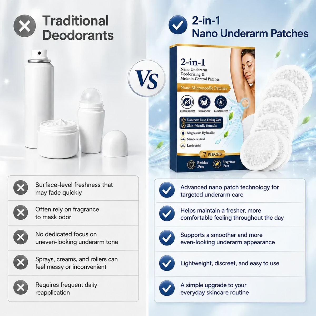 ⏳🔥Last Day-Buy 1 Get 1 Free🔥⏰2-in-1 Nano Underarm Deodorizing & Melanin-Control Patches