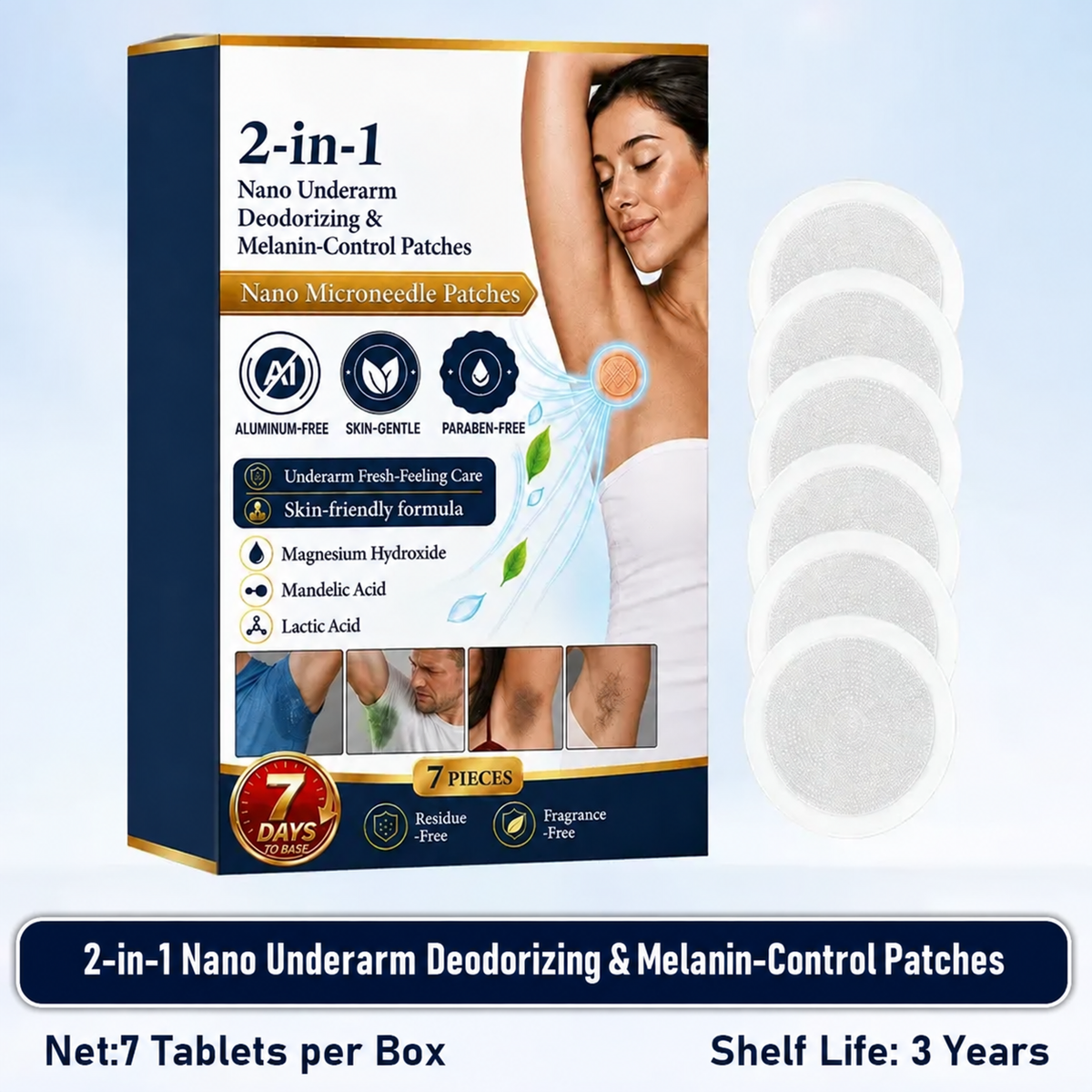 ⏳🔥Last Day-Buy 1 Get 1 Free🔥⏰2-in-1 Nano Underarm Deodorizing & Melanin-Control Patches